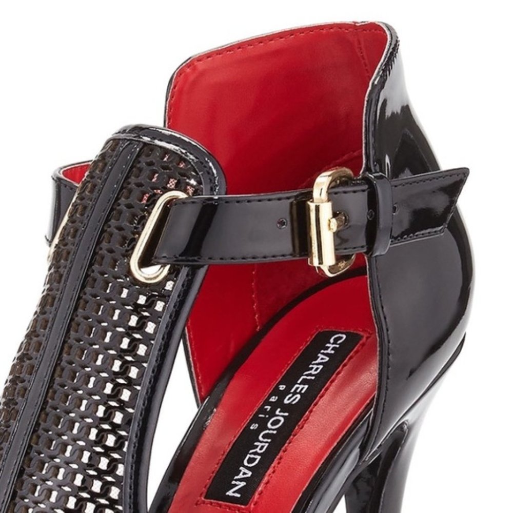 Charles Jourdan Orvil d'Orsay Patent Mesh Heel - Picture 7 of 8